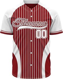 เสื้อเบสบอลแขนสั้นสั่งทำราคาถูก สั่งจำนวนมากได้ พิมพ์โลโก้ แห้งเร็ว ระบายอากาศดี เสื้อทีมกีฬา พิมพ์ลายสำหรับทีมมืออาชีพ - Product Image 1