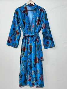 Velvet Cotton Animal Print <b>Kimono</b> Robe <b>Plus</b> <b>Size</b> High Quality Luxury with Drawstring Closure Soft Breathable Unisex - Product Image 2