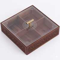 Plateau à chocolat hexagonal en bois de luxe avec couvercle, récipient de rangement pour fruits secs, plateau décoratif en bois hermétique pour fruits secs