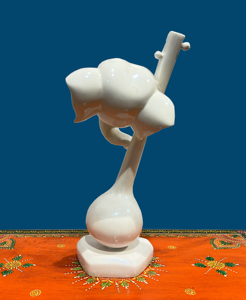 Statue de Ganesha avec luth en résine, style Art déco moderne |   Lord Ganesha |   Décoration d'intérieur spirituelle faite à la main pour table - Product Image 2