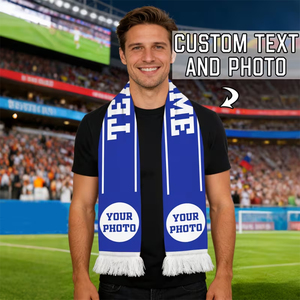 Bufanda de lana personalizada para club de fútbol, color azul, ligera y duradera, para aficionados al fútbol, unisex. - Product Image 2