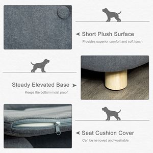 Sustainable Comfortable Pet Bed Miniature Washable and Removable <b>Cushion</b> Waterproof Cover for <b>Small</b> Dogs and Cats Gray - Product Image 5