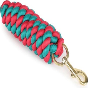 Premium Quality Hand Braided Dual Color Nylon Horse Lead Rope with Nickel Plated Brass <b>Snap</b> <b>Hook</b> - Product Image 6