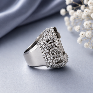 18ct Rose Gold Diamond <b>Initial</b> B Statement <b>Ring</b> for Men Luxury High Polish Baguette Design Wedding Party Gift Jewellery - Product Image 3
