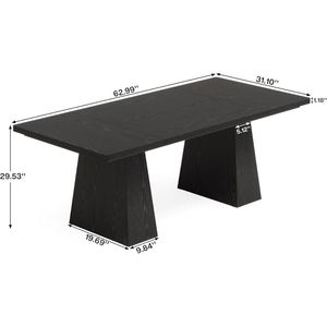 63-Inch Modern Simple Executive <b>Desk</b> <b>Large</b> Office Double Pedestal Computer Workstation Writing Table for Conference Use - Product Image 5