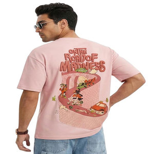 <b>Men's</b> <b>Pink</b> Solid Round Neck Short Sleeve <b>T</b>-<b>Shirt</b> 100% Cotton Quick Dry Anti-Wrinkle Custom Design Regular Fit Street Style - Product Image 3