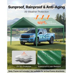 Telo di Ricambio per Tenda da Camion 10x20ft, Telo Impermeabile Resistente ai Raggi UV per Carport e Riparo Auto, Resistente - Product Image 3