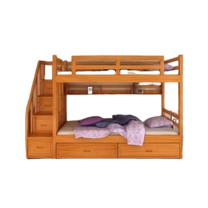 Teak wooden <b>double</b> <b>bed</b> highest quality kids bunk <b>bed</b> for kid's bedroom furniture with drawers costumiz products - Product Image 2