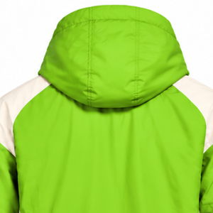 Mens Lime Green Colorblock Nylon <b>Hoodie</b> Shorts Set Quarter Zip Lightweight Athletic Sports <b>Running</b> Training Casual Outfit - Product Image 4