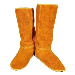 Protège-chaussures de soudage écologiques résistants à la chaleur et à l'abrasion avec fermeture élastique, protège-tibias anti-coupure - Product Image 1