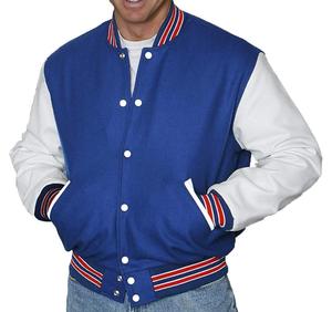 Chaqueta de Lana de Alta Calidad, Nuevo Estilo, Diseño Personalizado, Precio Bajo, con Mangas de Cuero Vacuno - Product Image 6