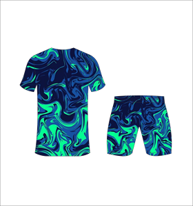 Conjunto de Uniforme de Fútbol Personalizado por Sublimación en Azul y Verde, Transpirable, para Entrenamiento, Venta al Por Mayor, Secado Rápido - Product Image 3