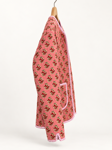Chaqueta Acolchada de Algodón Hecha a Mano en India para Mujer, Estampado Floral, Bolsillos con Parches Bordados, Cierre de Botones, Otoño-Primavera - Product Image 2