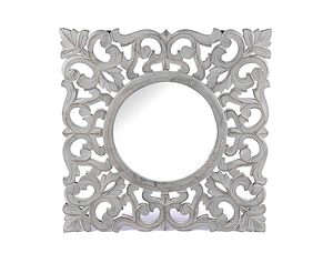 Miroir mural ovale traditionnel en bois sculpté avec bordure encadrée pour la décoration de la salle de bain et de la chambre à coucher - Product Image 5