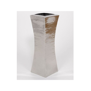 Jarrón Moderno de Metal Martillado con Flores Rosas para Decoración de Mesa de Boda, Acabado Plateado Hecho a Mano, Jarrón de Suelo Hecho a Mano en Oferta - Product Image 3