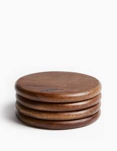 Handmade Solid Mango Wood Luxury Coasters Set for Home Wedding Table Decor Customizable High Grade Drink Coasters for Gift - Product Image 1