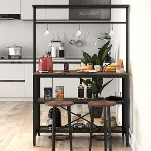Moderno Mobiletto a 3 Ripiani per Microonde, Scaffale per Forno, Isola da Cucina, Scaffale per Pasticceria, Tavolo a 3 Livelli per Cucine - Product Image 1