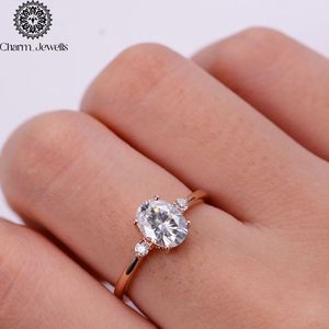Bague de fiançailles Charm_Jewells pour femme en or rose plaqué, moissanite taille coussin, sertissage classique à griffes, certifiée IGI, 3 grammes - Product Image 2