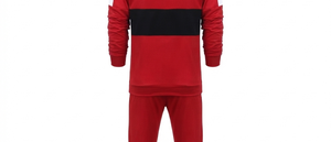 Chándal Rojo con Capucha para Hombre, Diseño Color Block, Cierre de Cremallera, Manga Larga, Ropa Deportiva Casual con Bolsillos Laterales, Ropa de Otoño - Product Image 6
