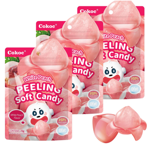 Cokoc Peach Flavored Peeled Gummy <b>Candy</b> 75g - Product Image 3