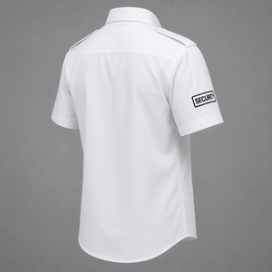 Camisa de Uniforme de Guardia de Seguridad Blanca, Manga Corta, con Botones, Doble Bolsillo, Ropa de Trabajo, Marca Personalizada, Estilo Polo para Hombre de Alta Calidad - Product Image 5