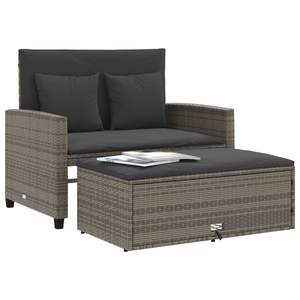 Divano da giardino in rattan PE grigio medio - Product Image 4