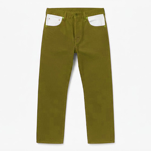 SAAR INDUSTRIES Straight Leg <b>Men</b> <b>Jeans</b> Olive Green Cotton Denim Casual Midweight Regular Fit Quick Dry Medium Wash Winter - Product Image 1