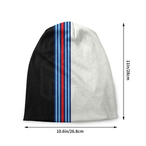 Unisex Acrylic Beanie Hat With Striped Design Black White Blue Red Casual <b>Winter</b> <b>Cap</b> For Adults 56-58CM - Product Image 5