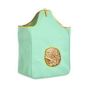 Mint Green <b>Canvas</b> Horse Hay Bag Slow Feed Durable Hay Feeder <b>Round</b> Opening Stable Feeding Bag Heavy Duty Use - Product Image 4