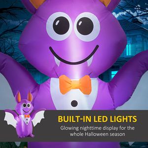 Lampada LED Gonfiabile a Forma di Pipistrello per Halloween, 6 Piedi, in Plastica e Oxford per Uso Interno ed Esterno - Product Image 4