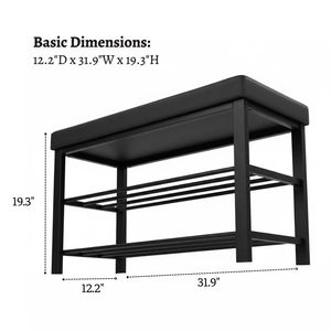 Banco Moderno de 3 Niveles para Almacenamiento de Zapatos, con Asiento Acolchado de Espuma y Cuero Sintético, para Entrada, Pasillo y Sala de Estar - Product Image 2