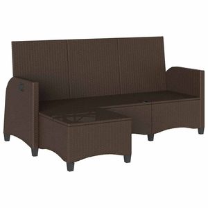 Sofá Reclinable en Forma de L de Poliratán Marrón con Cojines, Muebles Cómodos para Exteriores - Product Image 4
