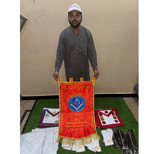 Banderas bordadas de 5 triángulos para la Regalia Masónica, ideales para la Orden de la Estrella del Este O.E.S., con el mejor logotipo bordado de la bandera blanca. - Product Image 6