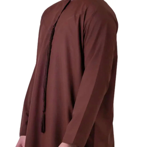 Qamis brodé à col montant pour hommes, style marocain, arabe, modeste, islamique, saoudien, turc, omanais, vente en gros - Product Image 4