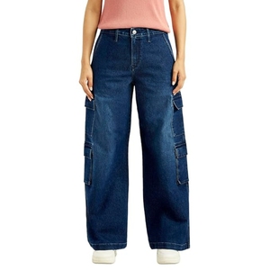 Jean baggy taille mi-haute pour femme, denim élégant de qualité supérieure, coupe ample confortable, tenue décontractée - Product Image 1