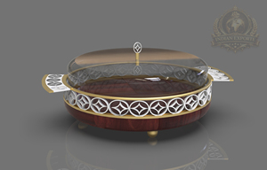 Support à gâteau en acier inoxydable et verre avec cloche en verre, support de présentation de desserts écologique pour boulangerie, blanc doré, passe au lave-vaisselle - Product Image 6