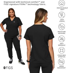 เสื้อสครับและชุดสครับสำหรับผู้หญิง — ทรงคลาสสิก, มีกระเป๋า 1 ช่อง, ยืดได้ 4 ทิศทาง, ป้องกันรอยยับ - Product Image 4