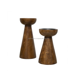 Portavelas de madera elegante superventas vajilla decorativa del exportador indio para decoración del hogar e iluminación Ideas de regalo - Product Image 2