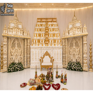 Achetez un magnifique ensemble de temple Manavarai pour mariage sud-indien, grand Mandap Rajagopuram pour mariage sud-indien - Product Image 1