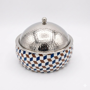 Luxury Resin Inlay Wooden Serving Casserole | Stainless Steel Hotpot Food Warmer | Handmade Kitchen Cookware <b>Set</b> Gulf Qatar - Product Image 2