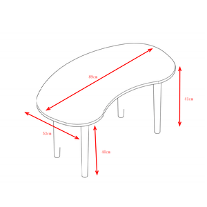 Tavolino da Caffè con Gambe in Legno Massello a Forma di Noce 35x21 Pollici - Product Image 6