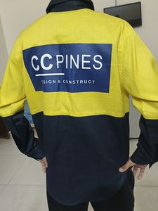 Camisa de Trabajo de Alta Visibilidad Personalizada al por Mayor de HBC, Camisa de Seguridad Reflectante para Construcción, Camisa de Manga Larga para Hombre - Product Image 2