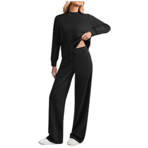 Ensemble de survêtement pour femme de haute qualité, coupe ample et épaisse, tenue d'hiver, sweat-shirt et pantalon de jogging personnalisés - Product Image 4