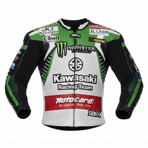 เสื้อแจ็คเก็ตหนังวัวแท้สำหรับผู้ชาย รุ่น Rawasaki/Chaqueta MotoCP สไตล์ CE ระดับ 2 อุปกรณ์ป้องกันสำหรับขี่มอเตอร์ไซค์บนสนามแข่ง CE - Product Image 1
