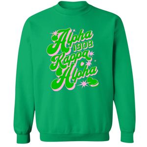 Sudadera Verde de Cuello Redondo con Estampado Gráfico, Manga Larga, Puños y Dobladillo Acanalados, Ropa Casual Cómoda para el Día a Día - Product Image 1