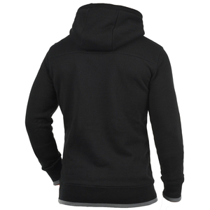 Sudadera con capucha negra con cremallera para hombre, talla grande, informal, de manga larga, con cordones en contraste y puños acanalados - Product Image 3