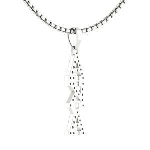 Silver Vertical Letter <b>Necklace</b> Women Elegant Crystal Pendant Jewelry Fashion Accessory <b>Statement</b> <b>Necklace</b> Gift Daily Wear - Product Image 6
