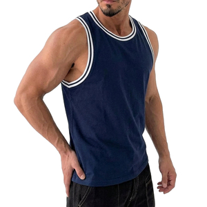 Wholesale Price Custom Men's Multi Purpose Muscle Tank <b>Top</b> Striped Ringer Trim Casual Streetwear Summer Sleeveless Tee Tank <b>Top</b> - Product Image 6