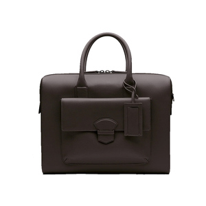 Leather <b>Briefcase</b> Genuine Cowhide Laptop Bag 15.6 Inch Slim Business Office Handbag with Shoulder Strap for Men Professionals - Product Image 5