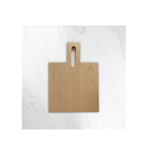 Planche à découper rustique en bois de qualité supérieure, naturelle, faite à la main, solide, pour la cuisine, avec poignée - Product Image 6
